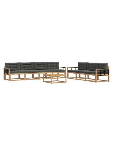 Set di divani da esterno con cuscino 7 pcs Bianco e Antracite
