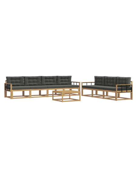 Set di divani da esterno con cuscino 7 pcs Bianco e Antracite