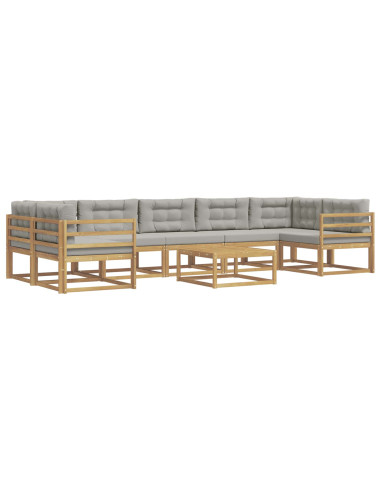 Set di divani da esterno 6 pcs Bianco e Grigio Chiaro
