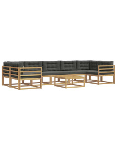 Set di divani da esterno con cuscino 6 pcs Bianco e Antracite 2