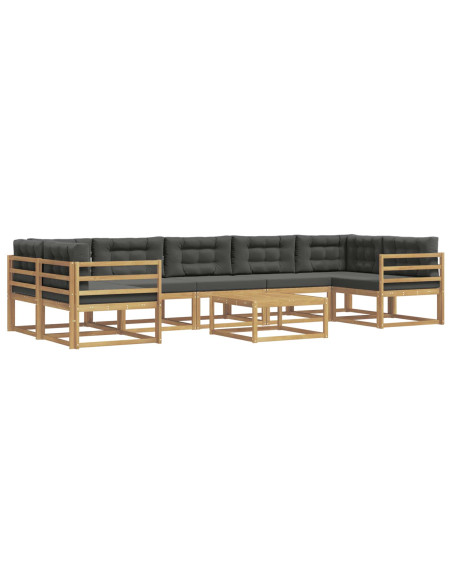 Set di divani da esterno con cuscino 6 pcs Bianco e Antracite