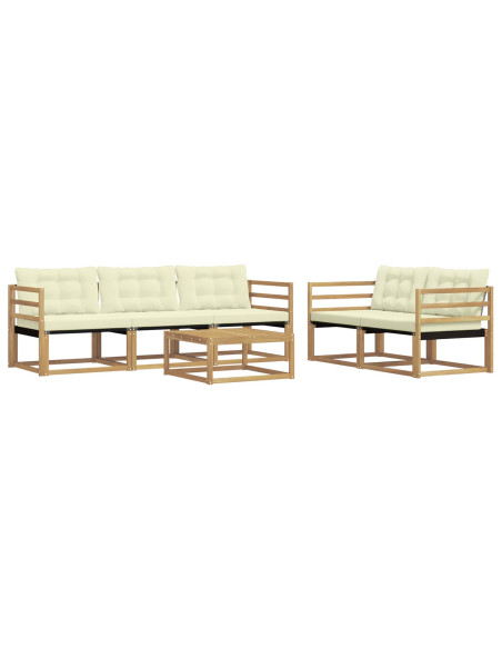 Set di divani da esterno 6 pcs Bianco e Crema 79 x 79 x 37 cm