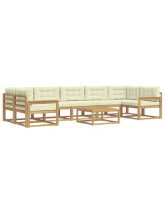 Set di divani da esterno con cuscino 6 pcs Bianco e Crema 2