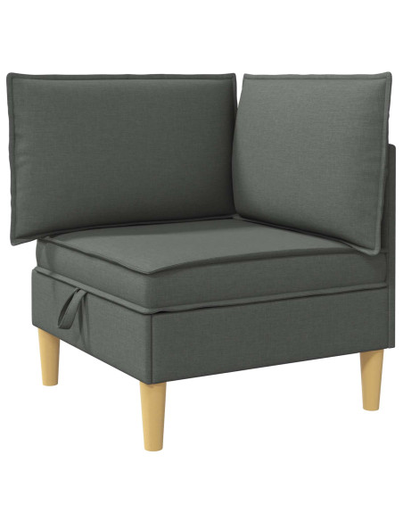 Set di mobili per il soggiorno 6 pcs Grigio Scuro Tessuto