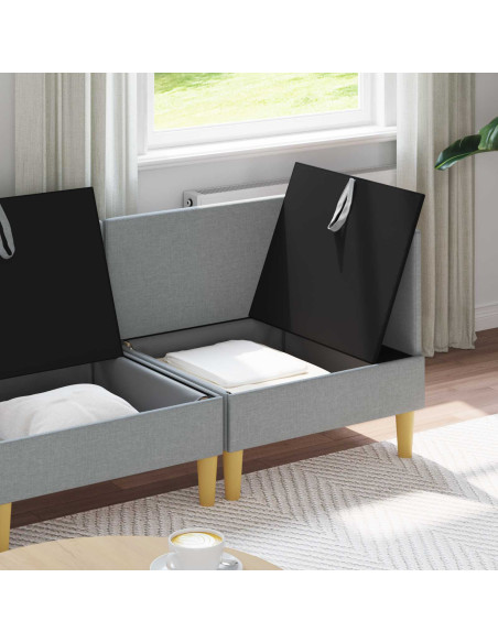 Set di mobili per il soggiorno 4 pcs Grigio Chiaro Tessuto