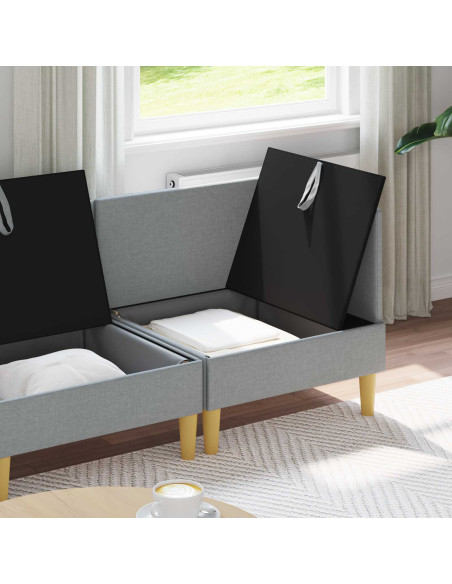 Set di mobili per il soggiorno 3 pcs Grigio Chiaro Tessuto