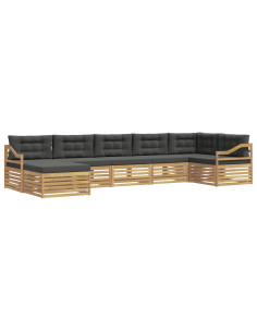 Set di divani da esterno con cuscino 7 pcs Bianco e Antracite 2