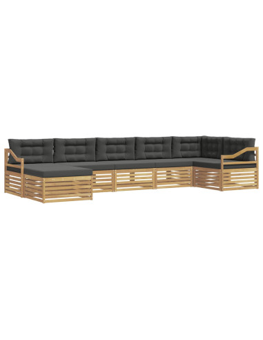 Set di divani da esterno con cuscino 7 pcs Bianco e Antracite