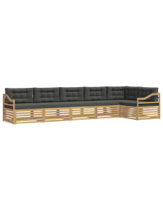Set di divani da esterno 6 pcs Bianco e Antracite 2