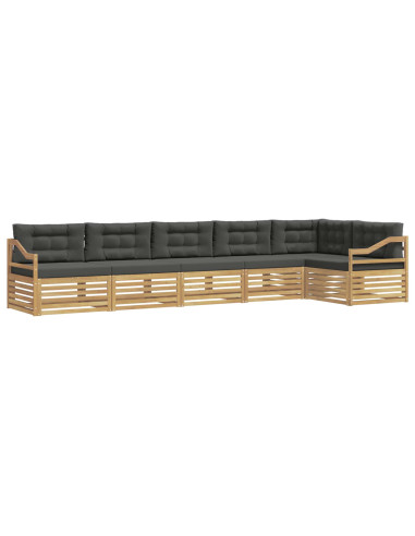 Set di divani da esterno 6 pcs Bianco e Antracite