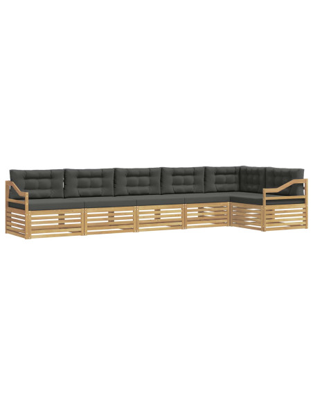 Set di divani da esterno 6 pcs Bianco e Antracite