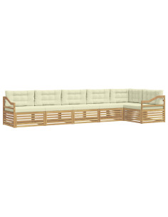 Set di divani da esterno 6 pcs Bianco e Crema 2