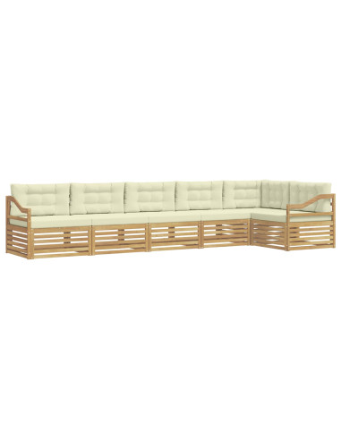 Set di divani da esterno 6 pcs Bianco e Crema