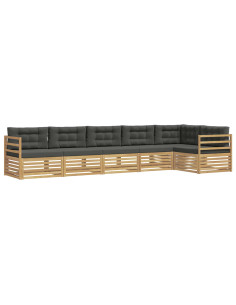 Set di divani da esterno 6 pcs Bianco e Antracite 2