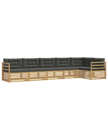 Set di divani da esterno 6 pcs Bianco e Antracite