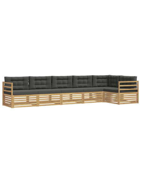 Set di divani da esterno 6 pcs Bianco e Antracite