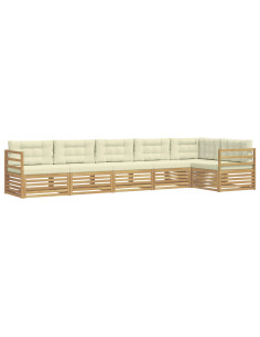 Set di divani da esterno 6 pcs Bianco e Crema 2