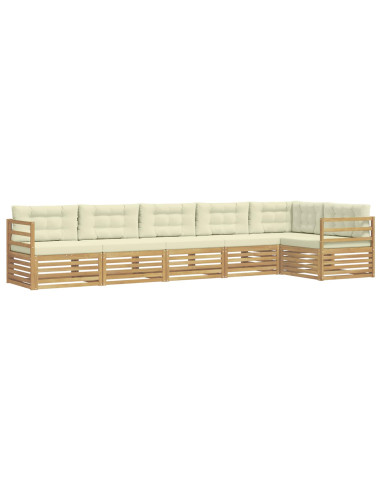Set di divani da esterno 6 pcs Bianco e Crema