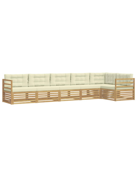 Set di divani da esterno 6 pcs Bianco e Crema