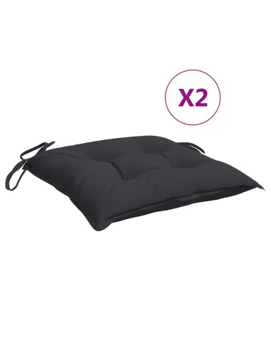 Cuscini per Sedia 2 pz Neri 40x40x7 cm in Tessuto Oxford