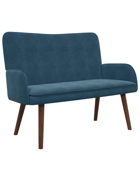 Sofa a Due Posti Blu 115 x 61 x 87 cm Velluto