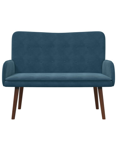 Sofa a Due Posti Blu 115 x 61 x 87 cm Velluto