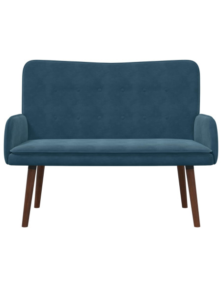 Sofa a Due Posti Blu 115 x 61 x 87 cm Velluto