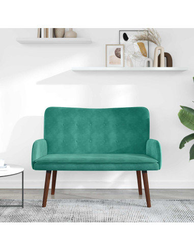 Sofa a Due Posti Turchese 115 x 61 x 87 cm Velluto
