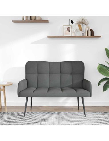 Sofa a Due Posti Grigio scuro 115 x 61 x 87 cm Tessuto