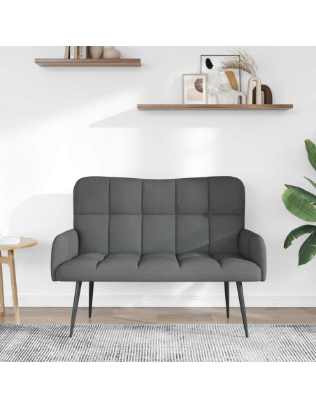 Sofa a Due Posti Grigio scuro 115 x 61 x 87 cm Tessuto