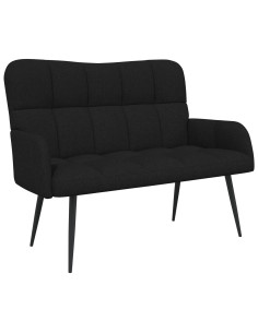 Sofa a Due Posti Nero 115 x 61 x 87 cm Tessuto 2