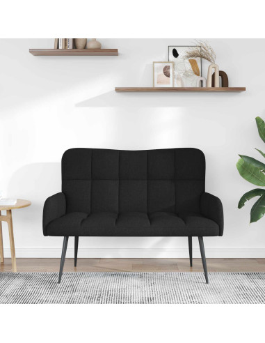 Sofa a Due Posti Nero 115 x 61 x 87 cm Tessuto