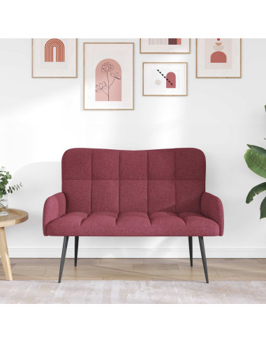 Sofa a Due Posti Rosso vino 115 x 61 x 87 cm Tessuto