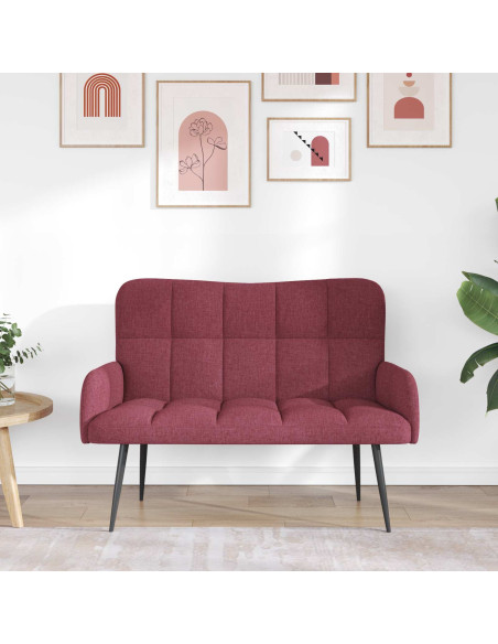 Sofa a Due Posti Rosso vino 115 x 61 x 87 cm Tessuto