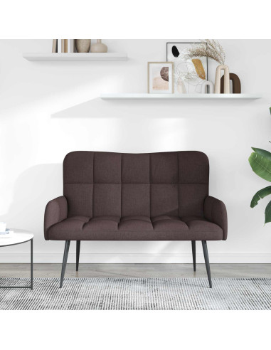 Sofa a Due Posti Marrone Scuro 115 x 61 x 87 cm Tessuto