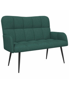 Sofa a Due Posti Verde Scuro 115 x 61 x 87 cm Tessuto 2