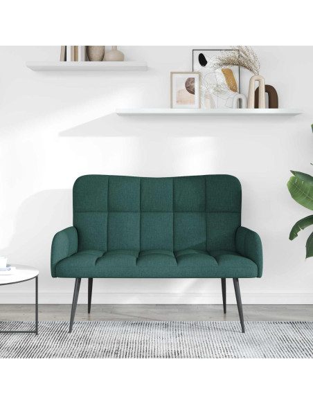 Sofa a Due Posti Verde Scuro 115 x 61 x 87 cm Tessuto