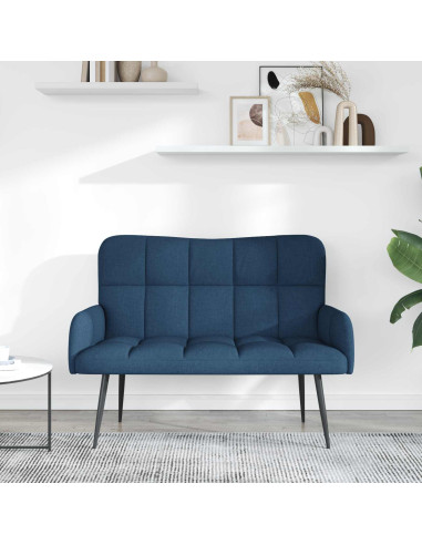 Sofa a Due Posti Blu 115 x 61 x 87 cm Tessuto