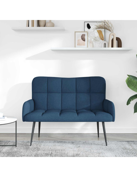 Sofa a Due Posti Blu 115 x 61 x 87 cm Tessuto