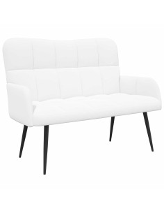 Sofa a Due Posti Bianco 115 x 61 x 87 cm Tessuto 2