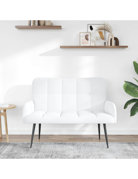 Sofa a Due Posti Bianco 115 x 61 x 87 cm Tessuto