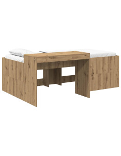 Letto alto per bambini con scrivania Rovere Artigianale