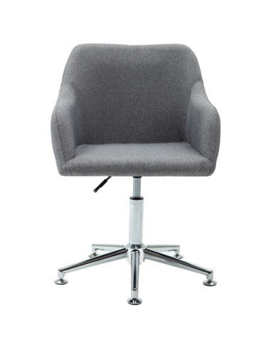 Sedia da Ufficio Girevole Grigio Chiaro in Tessuto