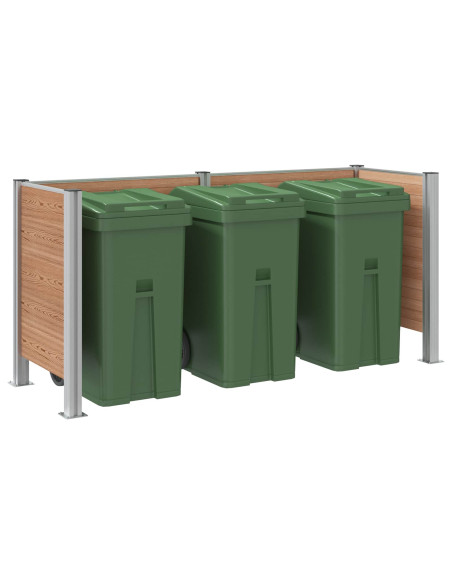Recinzione Contenitore per Rifiuti Marrone 237 x 85 x 115 cm