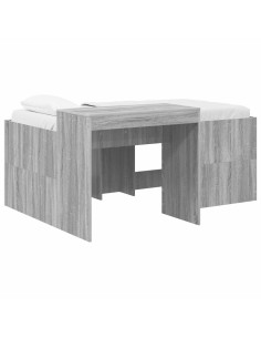 Letto alto per bambini con scrivania Sonoma grigio