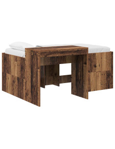 Letto alto per bambini con scrivania Legno antico