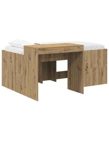 Letto alto per bambini con scrivania Rovere Artigianale