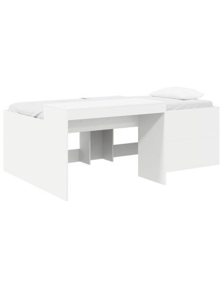 Letto alto per bambini con scrivania Bianco