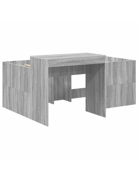 Letto alto per bambini con scrivania Sonoma grigio