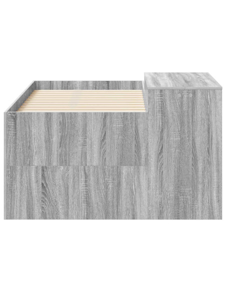Letto alto per bambini con scrivania Sonoma grigio